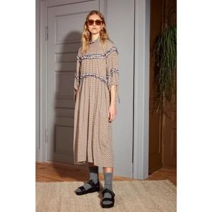 Hofmann Copenhagen Miriella Bronze Dahlia Midi Maxi Dress 36 Small